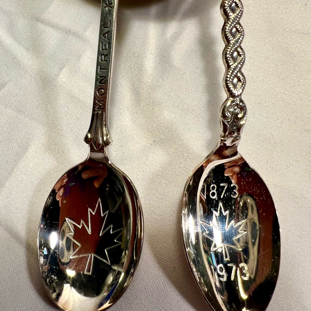 Lot of 2 vintage souvenir spoons, 1976 Olympics & RCMP 1873-1973 made n Holland - Picture 3 of 10